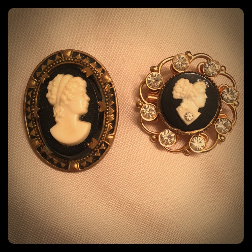 Pair of plastic cameos